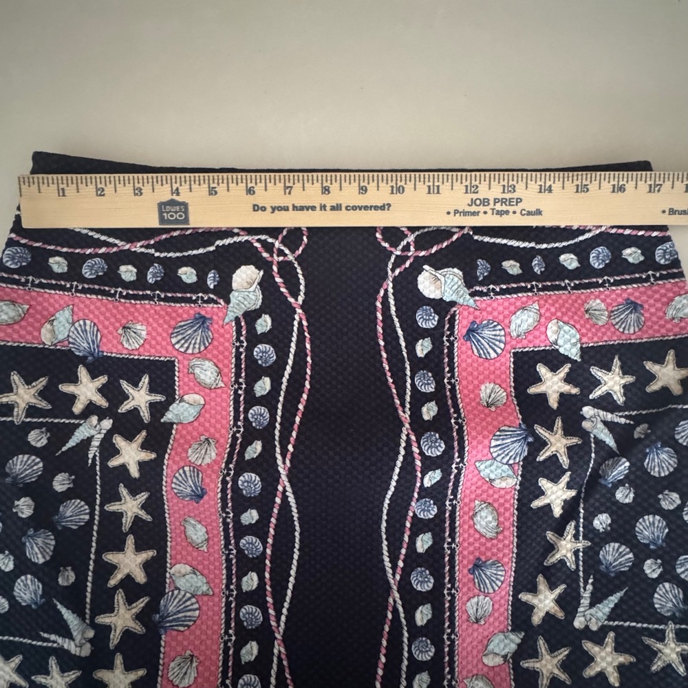 Talbots Petites Navy Pink Nautical Seashell Starfish Mini Skirt Coastal Beach 12 - Picture 6 of 8